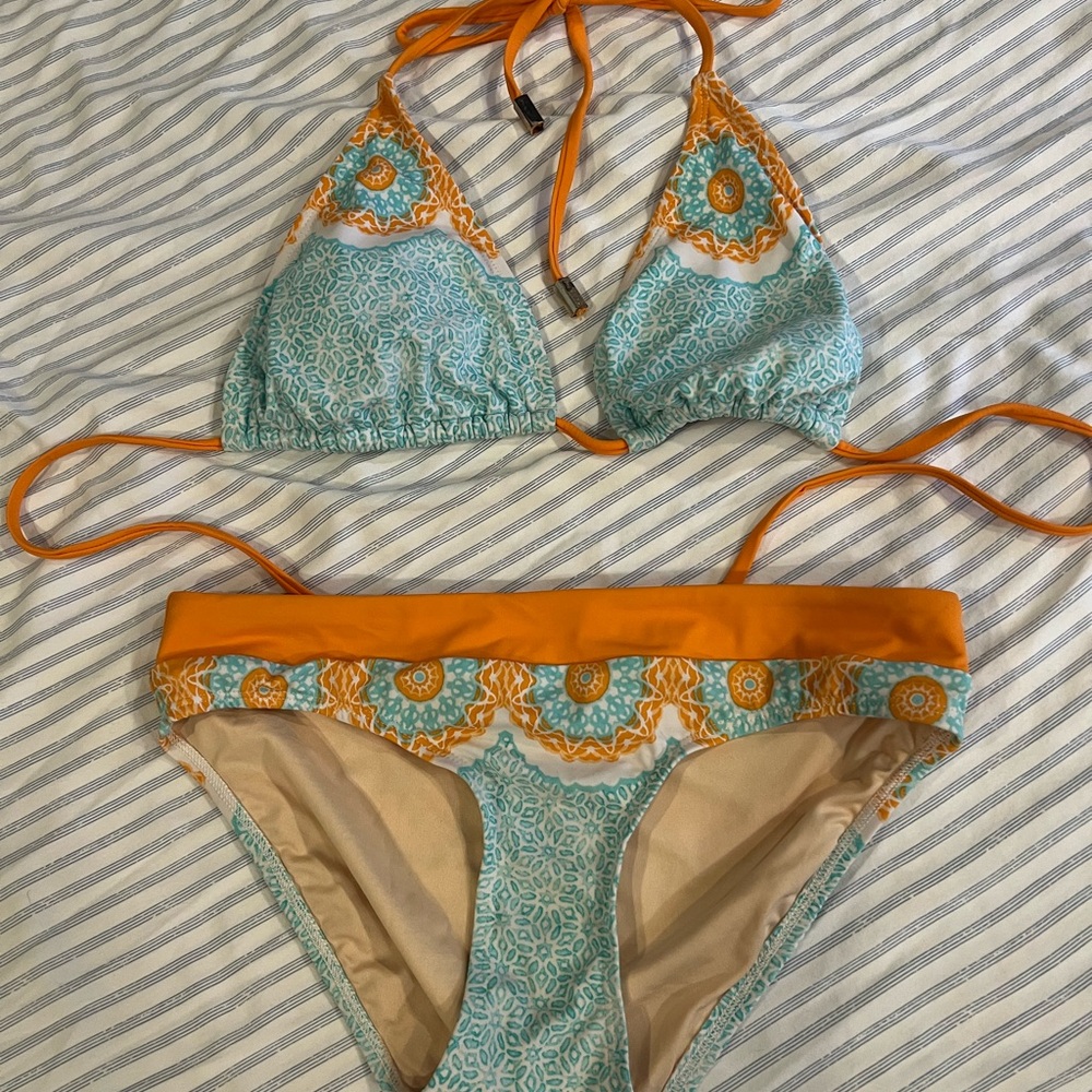 Cabana Life Orange and Teal Bikini